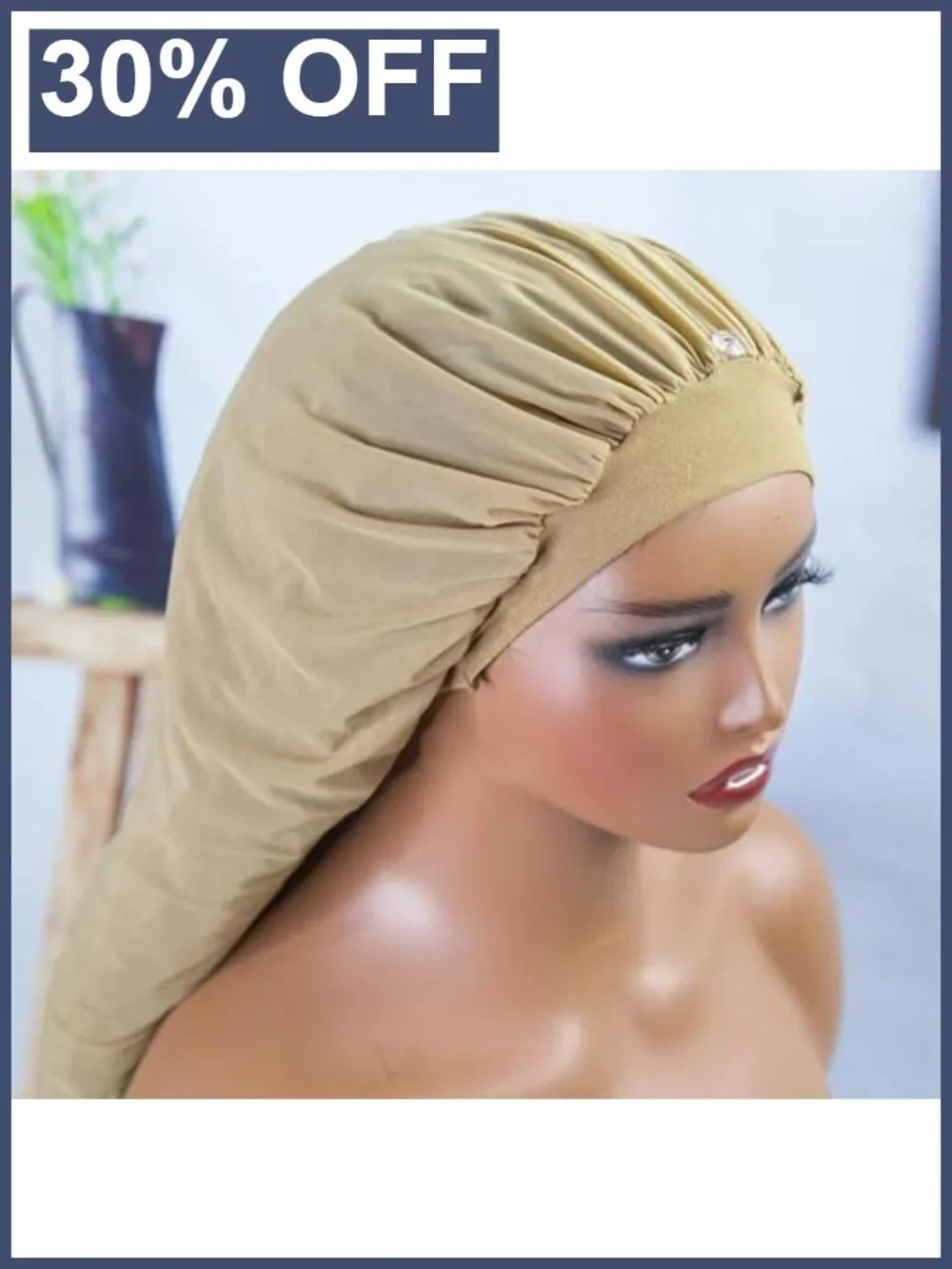 Long Hair Bonnet for Braids, Sleeping, Breathable Stretch Nylon Night Cap